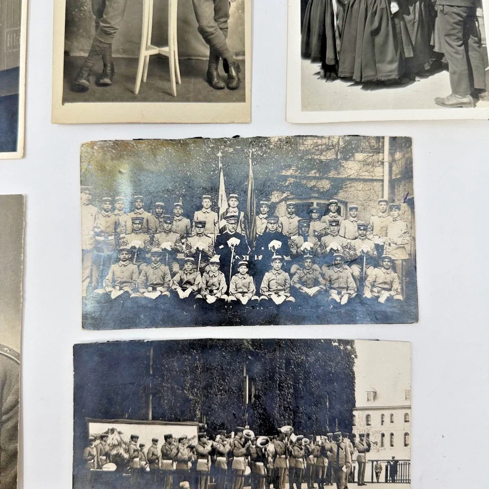 Lot of 6 Vintage WWI Military Real Photo Postcards British Army Portraits